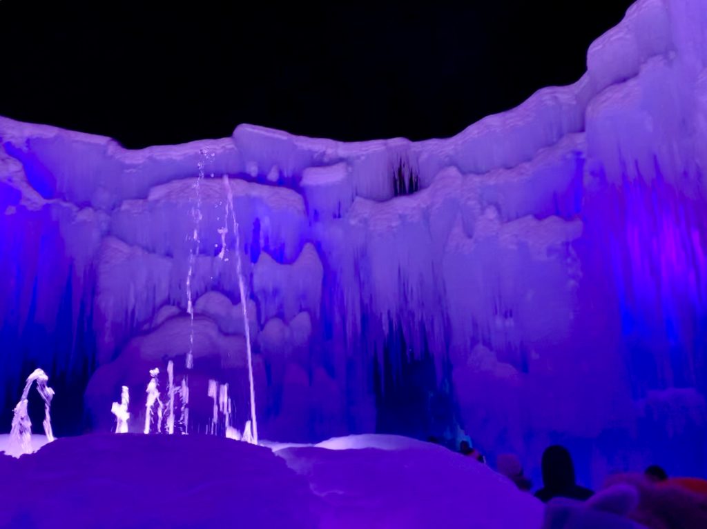 Ice Sculptures, Ice Castles at night, Excelsior, Minnesota