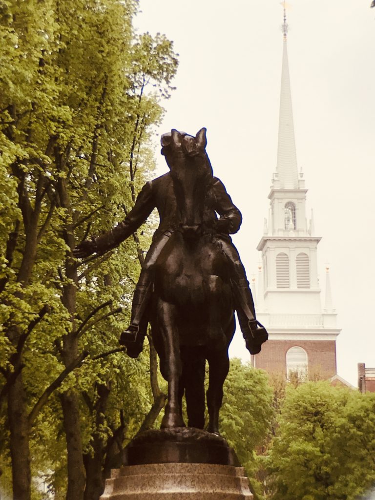 Statue of Paul Revere in Boston, top family vacation spot