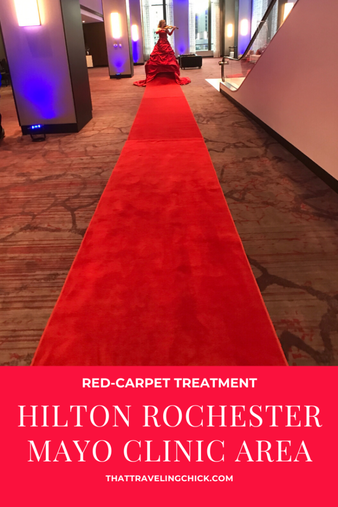 Red carpet at Hilton Rochester Mayo Clinic Area