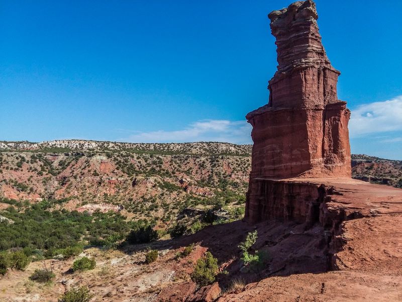 Scenic view of a canyon and rock formations