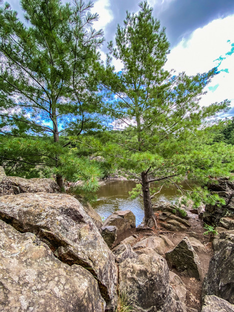 scenic boulders and trees