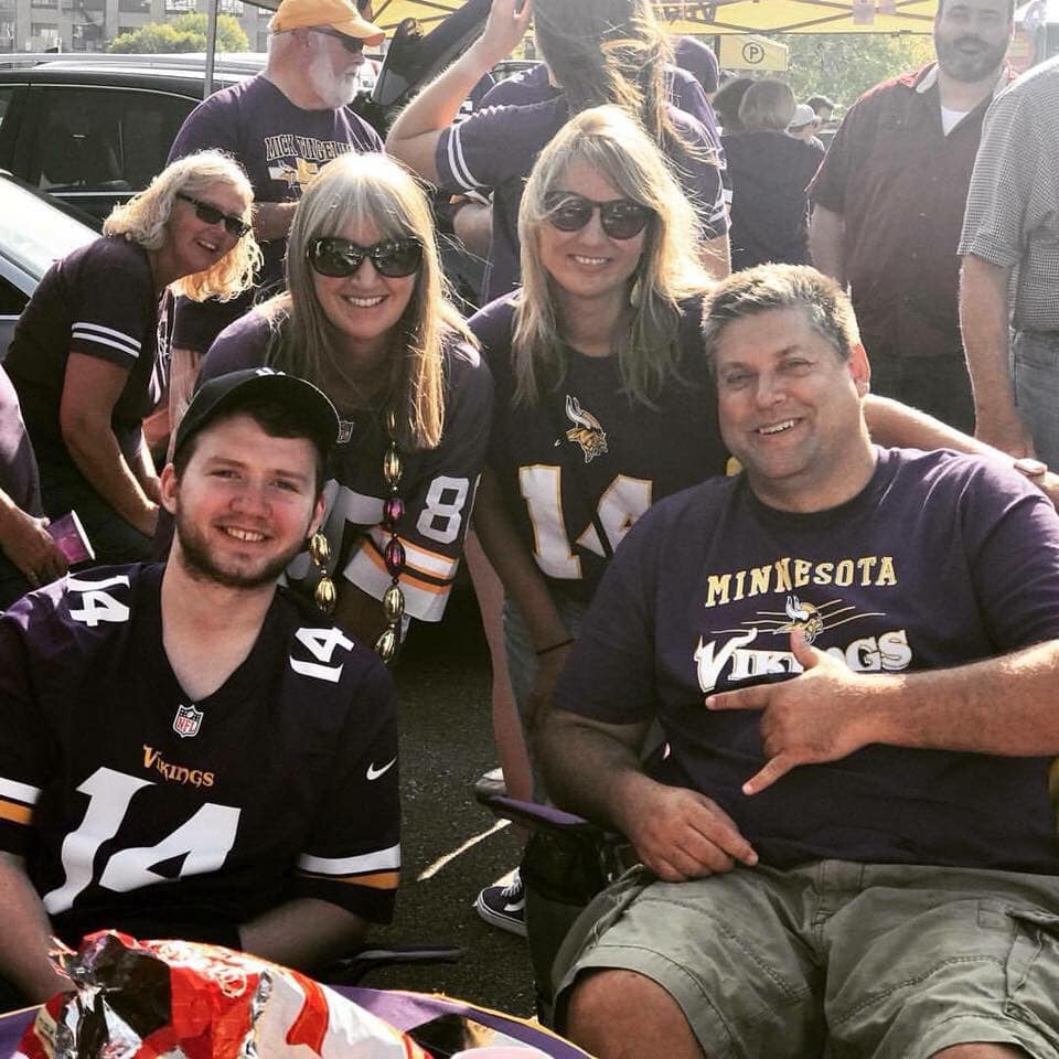 Minnesota Vikings fans tailgating in lot