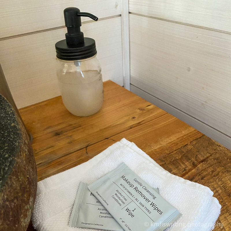 Bathroom sink at unique grain bin Airbnb in Alexandria, Minn.