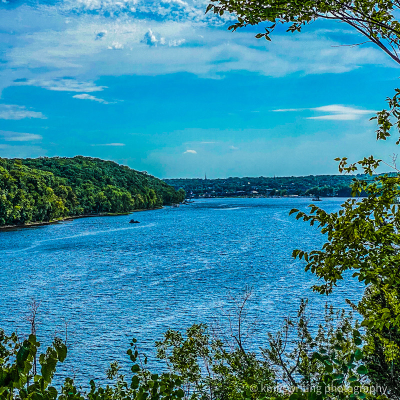 Boom Site Overlook historic landmark and wayside near William O'Brien State Park in Minnesota overlooking St. Croix River